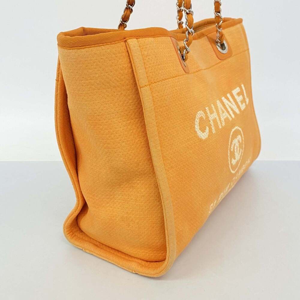 CHANEL Orange Canvas Deauville Tote Bag - Picture 2 of 12